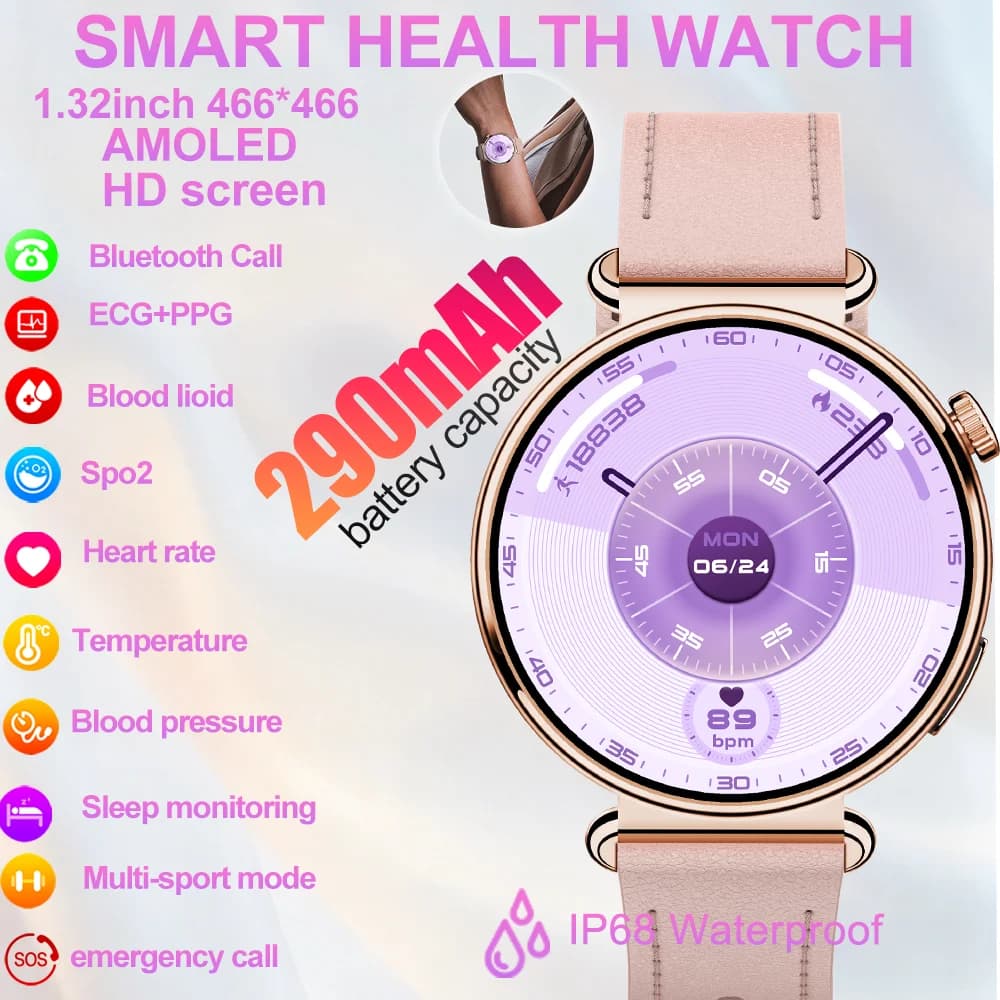 Smartwatch da Donna 2026 con Modalità Sport, Chiamate Bluetooth, Monitoraggio del Sonno, Frequenza Cardiaca, Pressione Sanguigna, Ossigeno nel Sangue e Monitoraggio Completo della Salute
