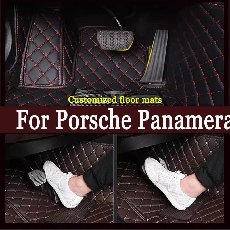 Tappetini per auto Pavimento per Porsche Panamera 970 Telaio G1 SWB 4 posti 2009 ~ 2013 Tappetini per auto anti-sporco Guida a destra Accessori auto