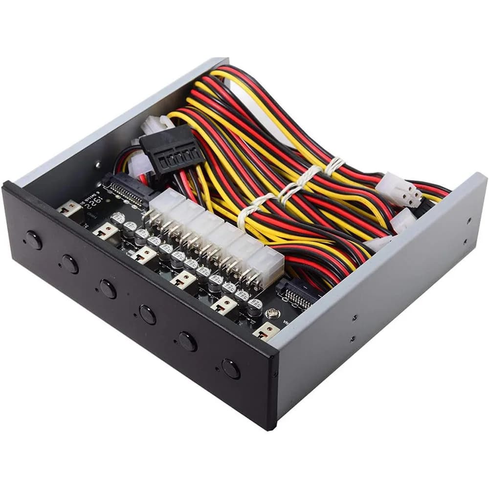 JoniSerl Disco rigido Sistema di controllo a 6 porte Sistema di gestione del controllo intelligente Interruttore di alimentazione HDD SSD con alloggiamento per CD-ROM da 5,25