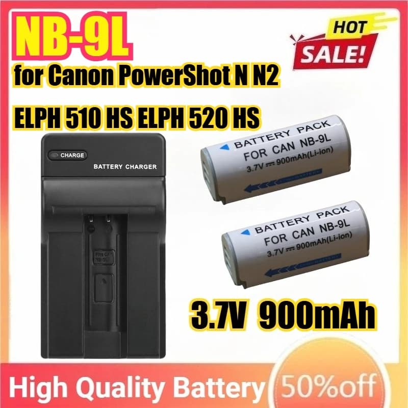 NB-9L Camera battery + USB charger for Canon PowerShot N N2 ELPH 510 HS ELPH 520 ELPH 530 HS SD4500 IS IXUS 1000 HS IXY 50S