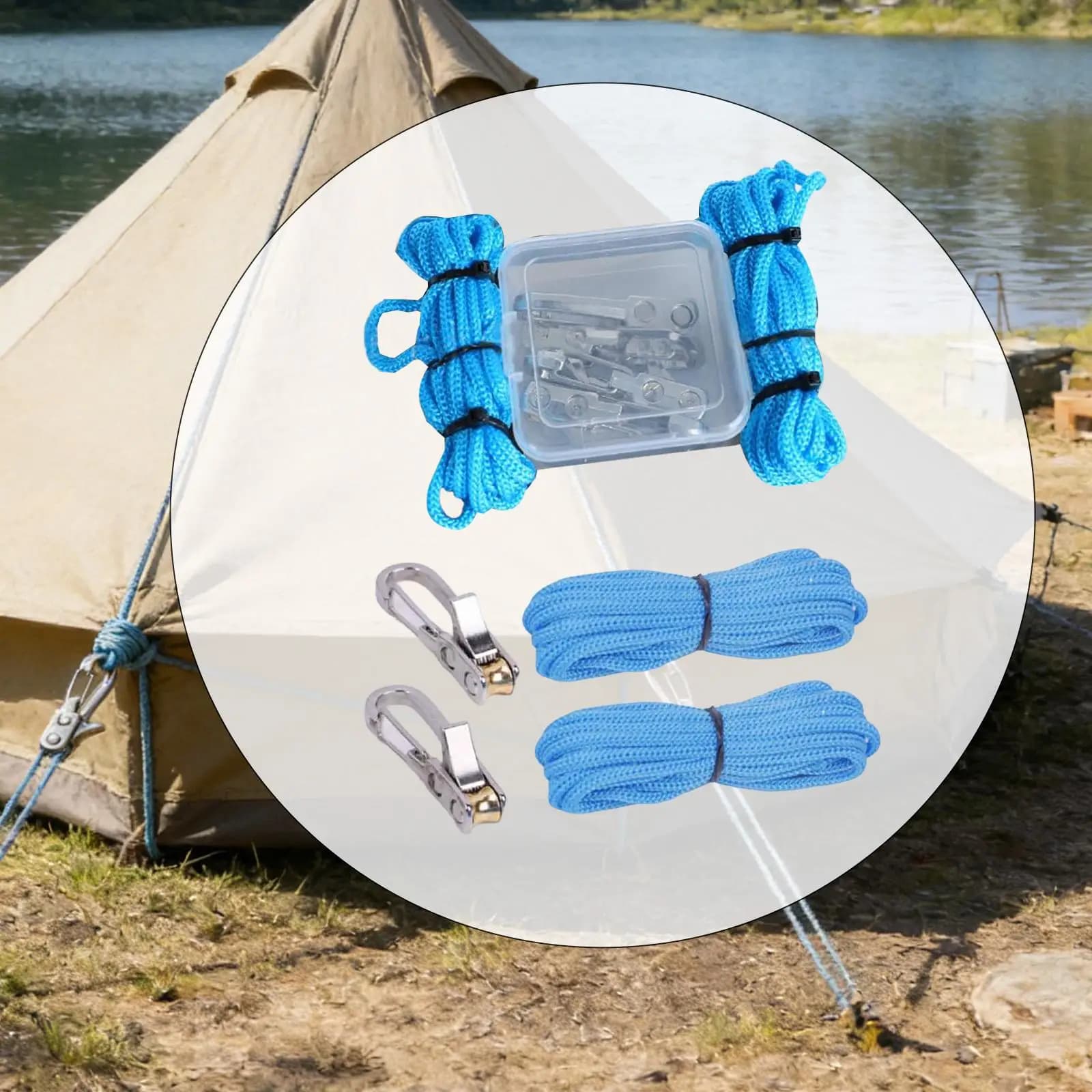 Camping Rope Tensioner Durable Alloy Brass Adjustable Rope Pulley for Tent Anchoring Boating and Home Organization