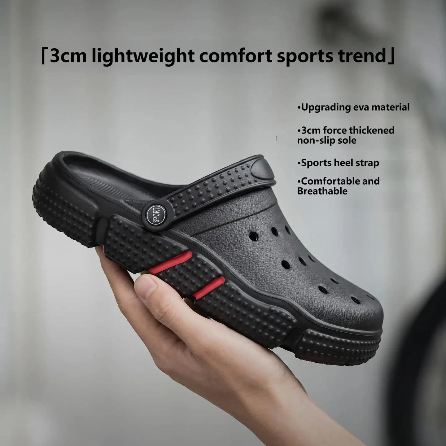 Summer Men EVA Clog Sandals 2-Way Wear Home & Street Footwear Non Slip Wearable On Wet Dry Ground Breathable Hole Casual Shoes