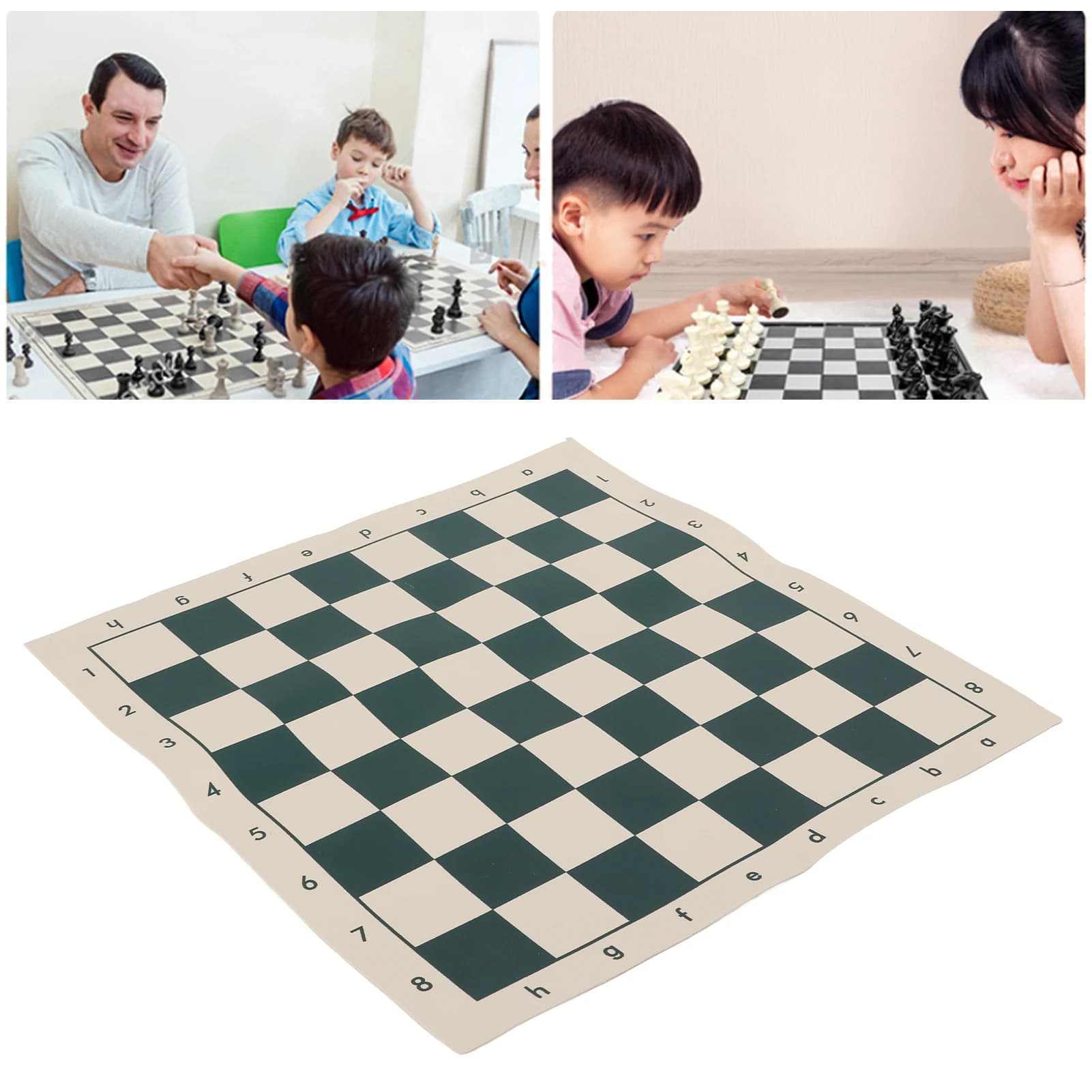 PVC Chess Board PVC Chess Chessboard Only Portable Soft Chess Board Standard Chessboard for Travel Outdoor Camping 34.5x34.5cm
