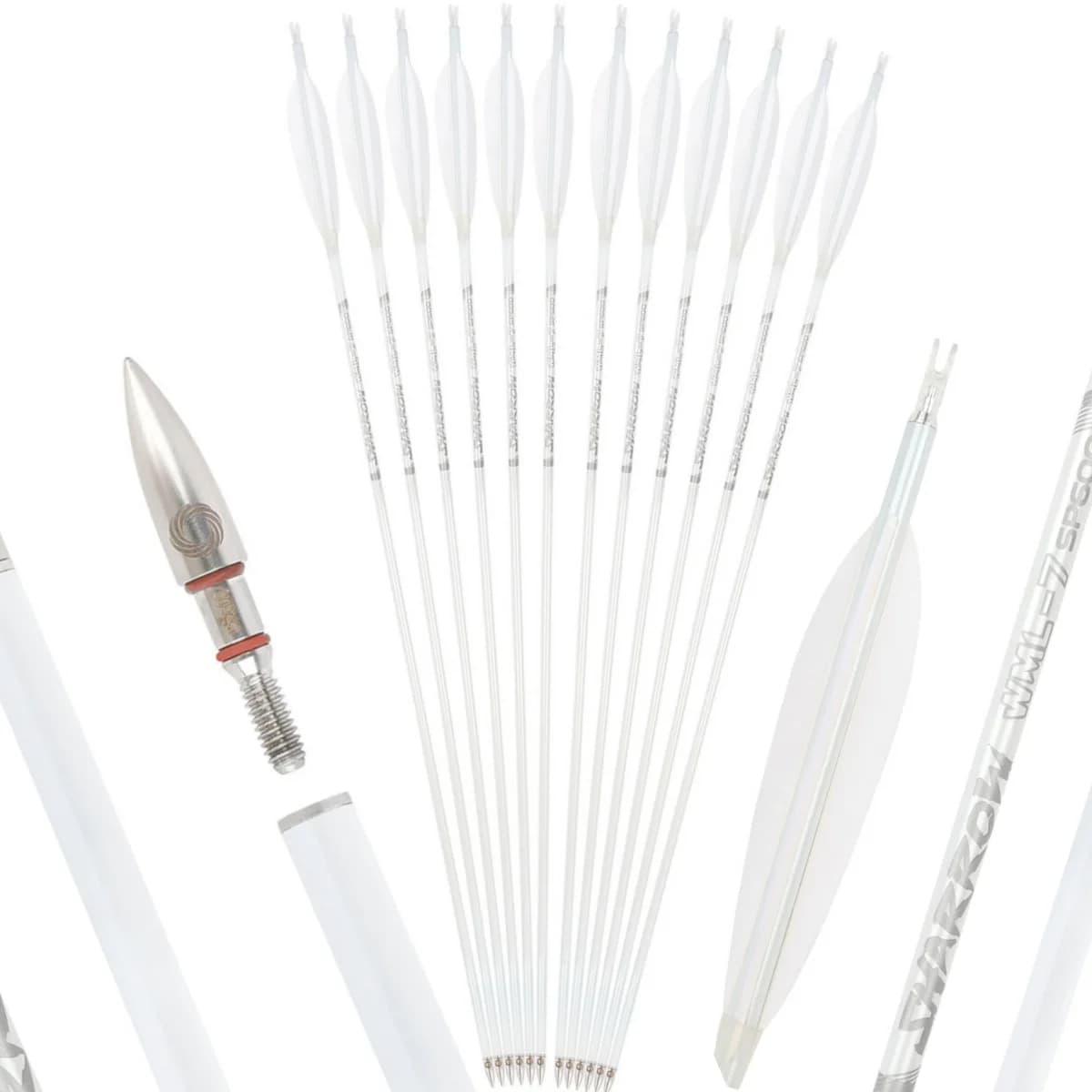 Tiro con l'arco Bersaglio Frecce 33.7 "Fline in carbonio puro ID 6.2mm Albero SP 400/500/600/700/800 Arco Tiro con l'arco all'aperto Caccia Tiro 6/12pc