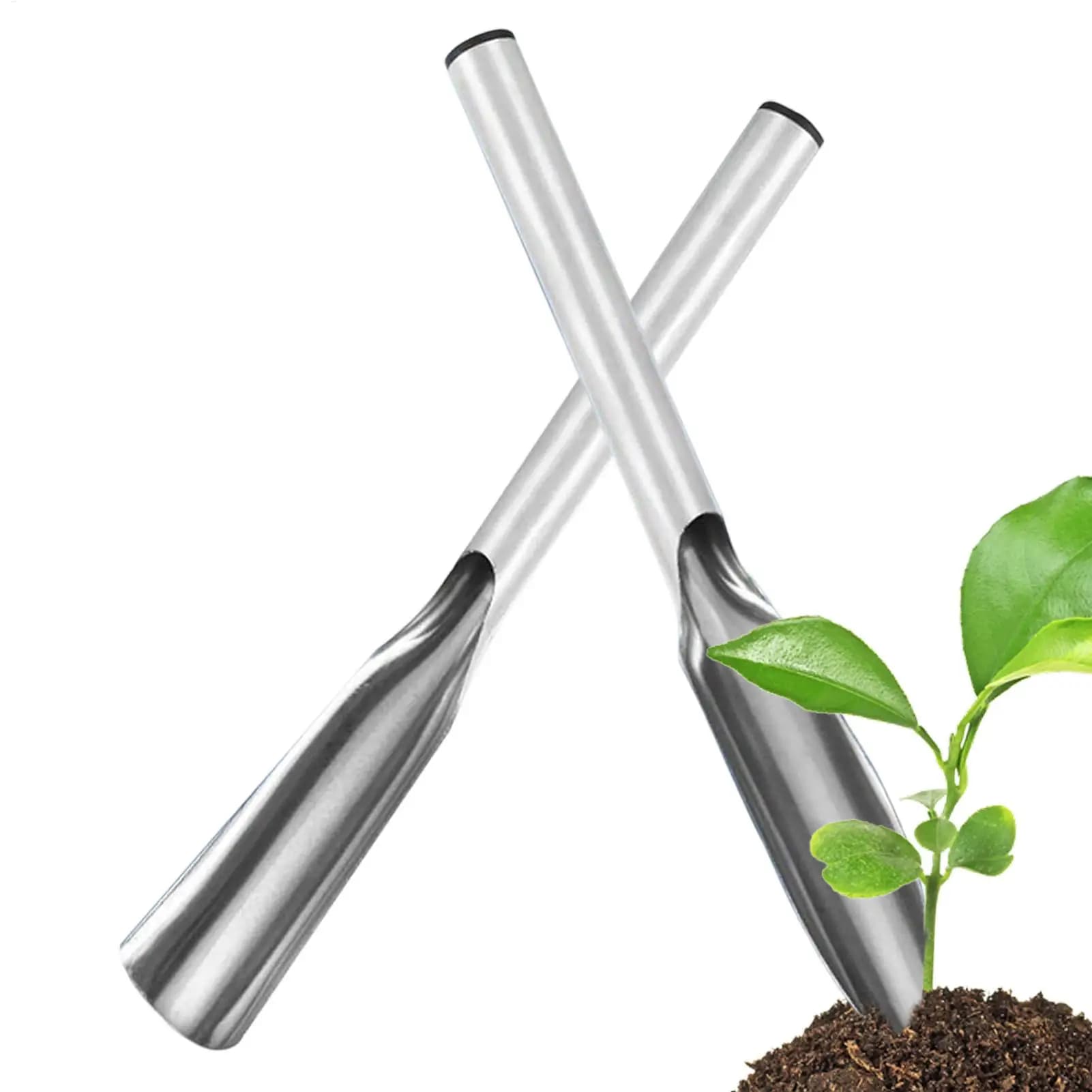 Stainless Steel Hand Shovel Leaf Spade for Gardening Weeding Digging Planting Transplanting Trowel Potting Soil Scoop Tool