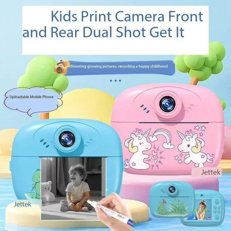 Fotocamera per stampa su carta termica Fotocamere per vlogging Stampante termica portatile Regalo per bambini Coppia fotografica per bambini Fotocamera digitale