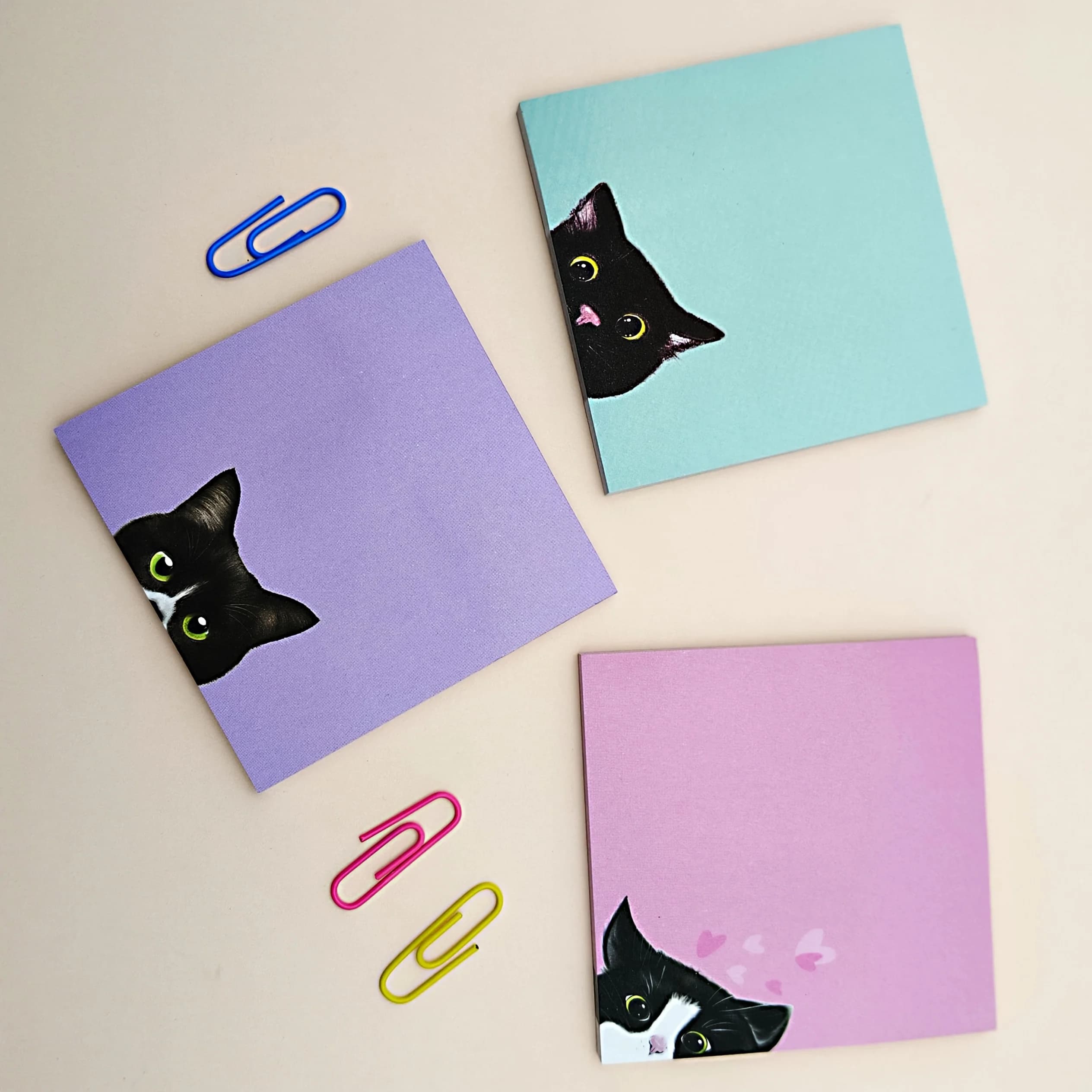 Peeking Cat Sticky Notes: Strong Adhesion, Cute Small Notebook, Colorful Sticky Notes, Small Labels, for Students