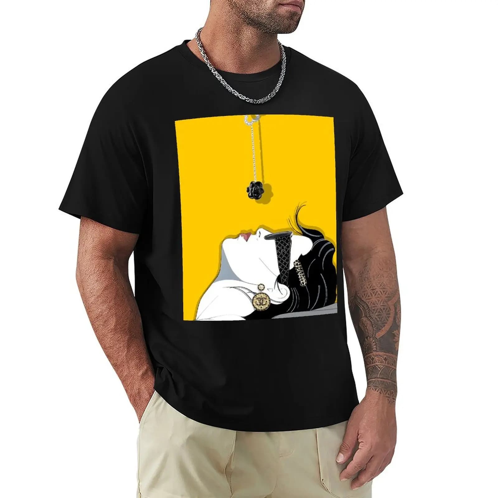 T-shirt Nagel Eye on Jeweled Necklace, T-shirt casual resistente all'acqua