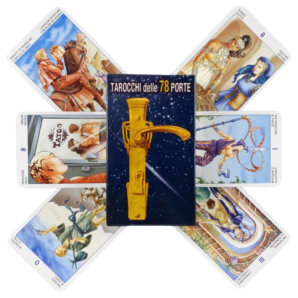 Tarocchi delle 78 Porte: Gioco di Carte Oracolari per Feste, Mazzo Misterioso per Divinazione, Carte dei Tarocchi per Feste