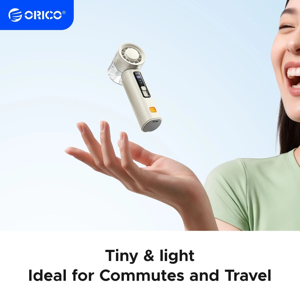 Ventilatore Portatile ORICO ad Alta Velocità con Raffreddamento, 3000mAh Ricaricabile, 120 Velocità Regolabili, Mini Ventilatore Pieghevole con Tecnologia di Raffreddamento Air TEC