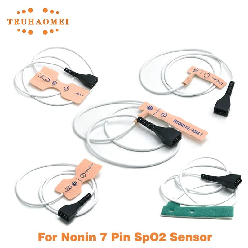 Disposable 7 Pin SPO2 Sensor For Nonin 8500 8700 Adult Pediatric Neonatal Pulse Oximeter Probe SpO2 Patient Monitor Heart Rate