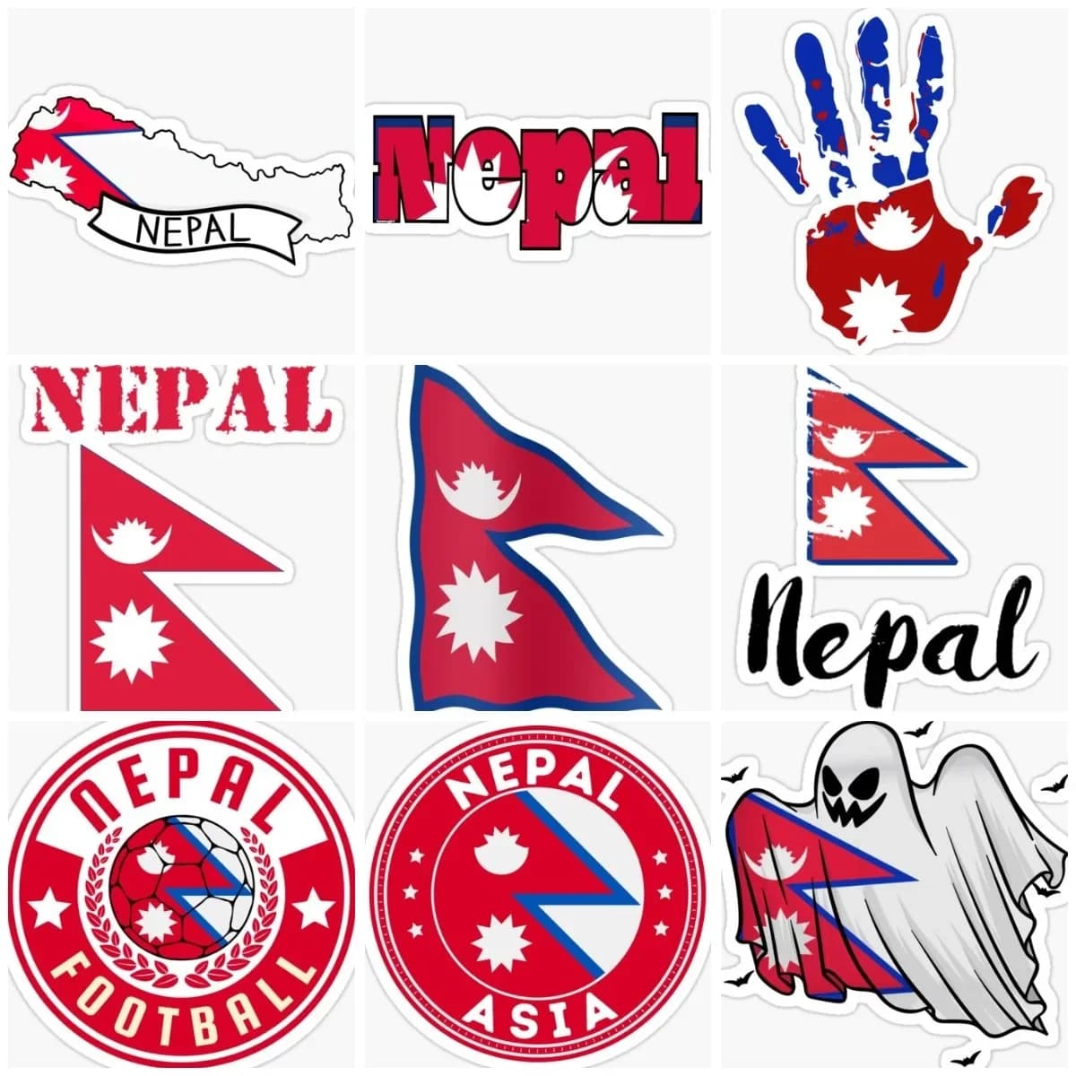 Nepal NP Bandiera Mappa Adesivo creativo Moto Bici Laptop Finestra per auto Paraurti Camion Casco in vetro Adesivo da parete da corsa Personalizzabile
