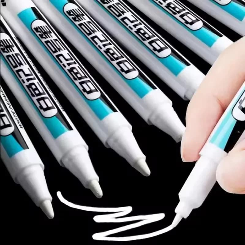 0.7/1.0/2.5MM Permanent Pennarelli White Pennarelli Paint Pen For Wood Plastic Leather Glass Stone Metal Art Painting Supply
