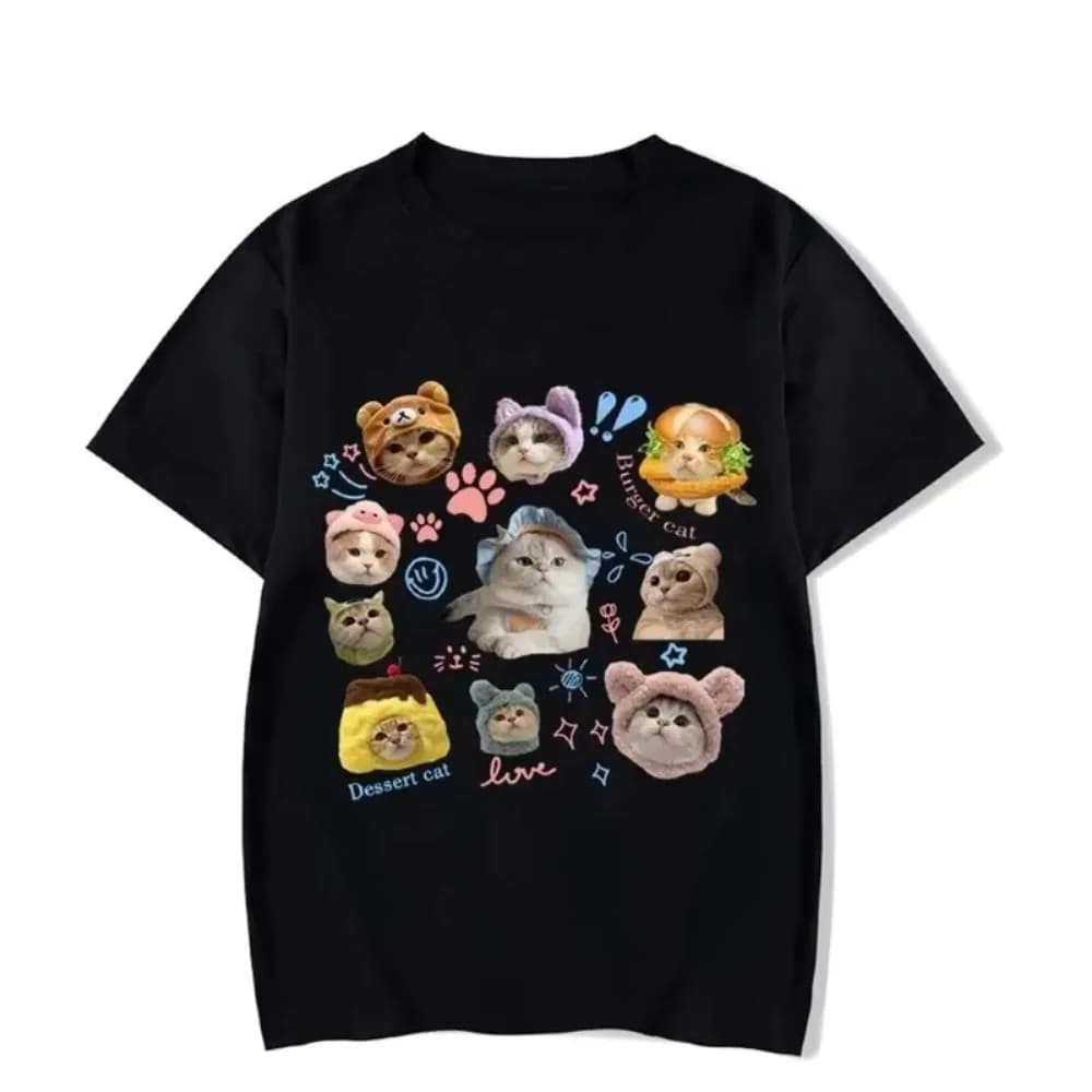 Gattini Avatar Shirt Men's and Women's T-shirt Y2k Clothing Kawaii Top House Pet Print Street-wear Graphic clothing for cute cats