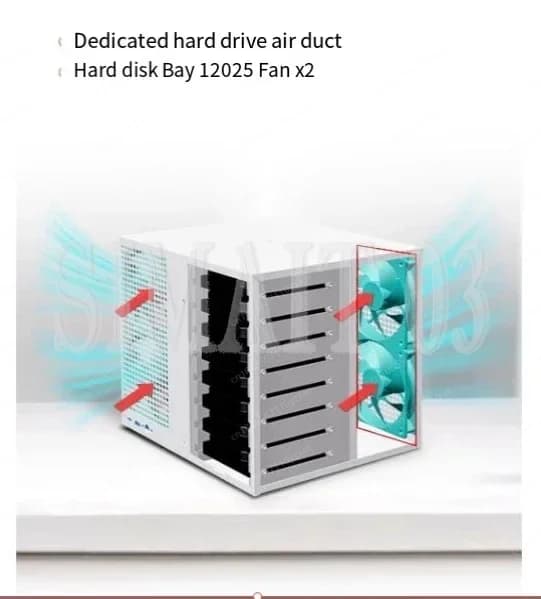 Chassis NAS/Server Sagittarius a 8 Bay | Supporto MATX e ATX | Espansione PCIe a tutta altezza | Storage AIO e predisposto per RAID