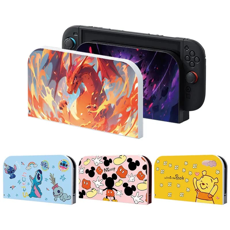 Cover Protettiva Frontale per Nintendo Switch 2 2025 TV Dock Station, Decorativa con Cartoni Animati, Sostituzione Placca Frontale