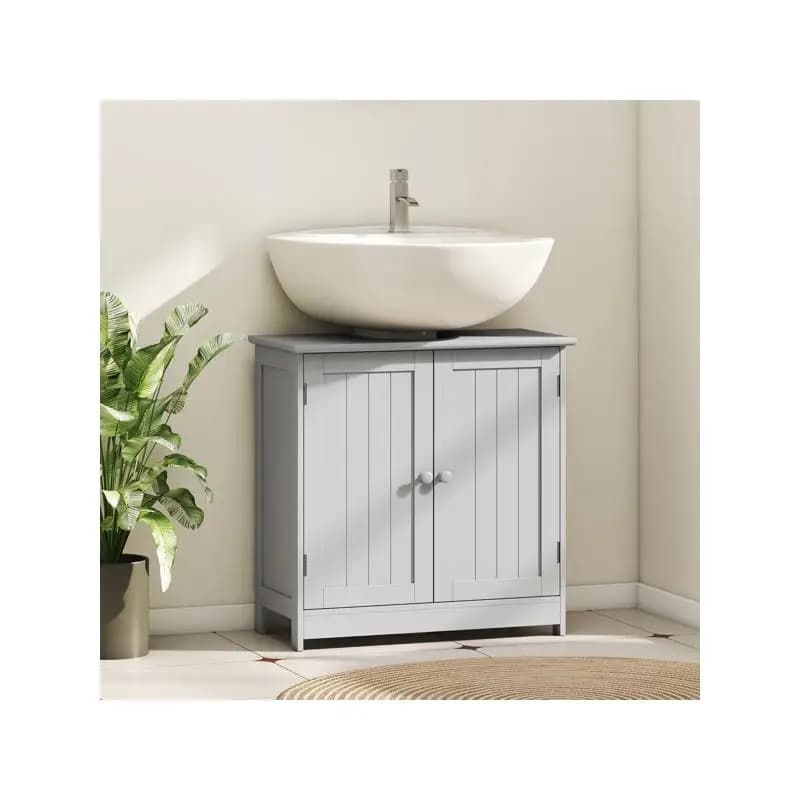 Bathroom furniture - Modern design with shelves and mirror, ideal for home or office use, without weekend shipping