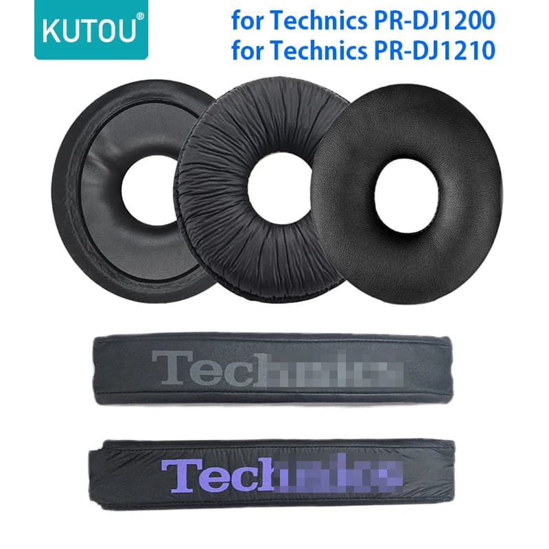 KUTOU Cuscinetti di ricambio Cuscino per Technics PR-DJ1200 DJ1200 DJ1210 Cuffie Cuscinetti auricolari in schiuma Copertura Auricolare Fascia per capelli