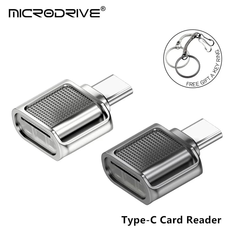 Plug and PlayType-C Mini lettore di schede per telefono cellulare Lettore di schede OTG per schede TF ad alta velocità nero/argento Trasmissione stabile ad alta velocità