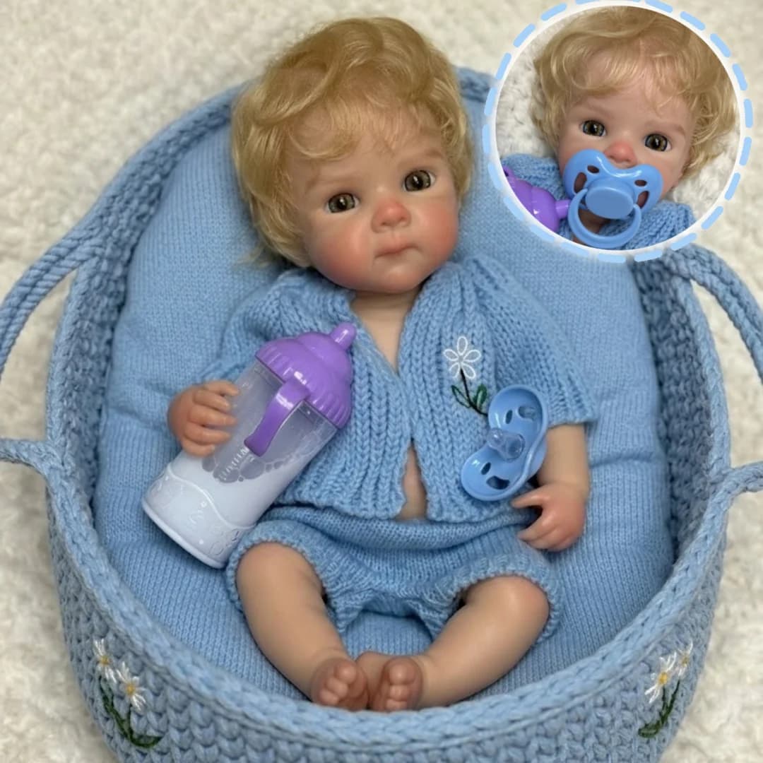 OtardDolls--Bambole reborn in silicone solido da 33 cm con bocca aperta, capelli infoltiti e corpo lavabile, bambole in silicone per neonati