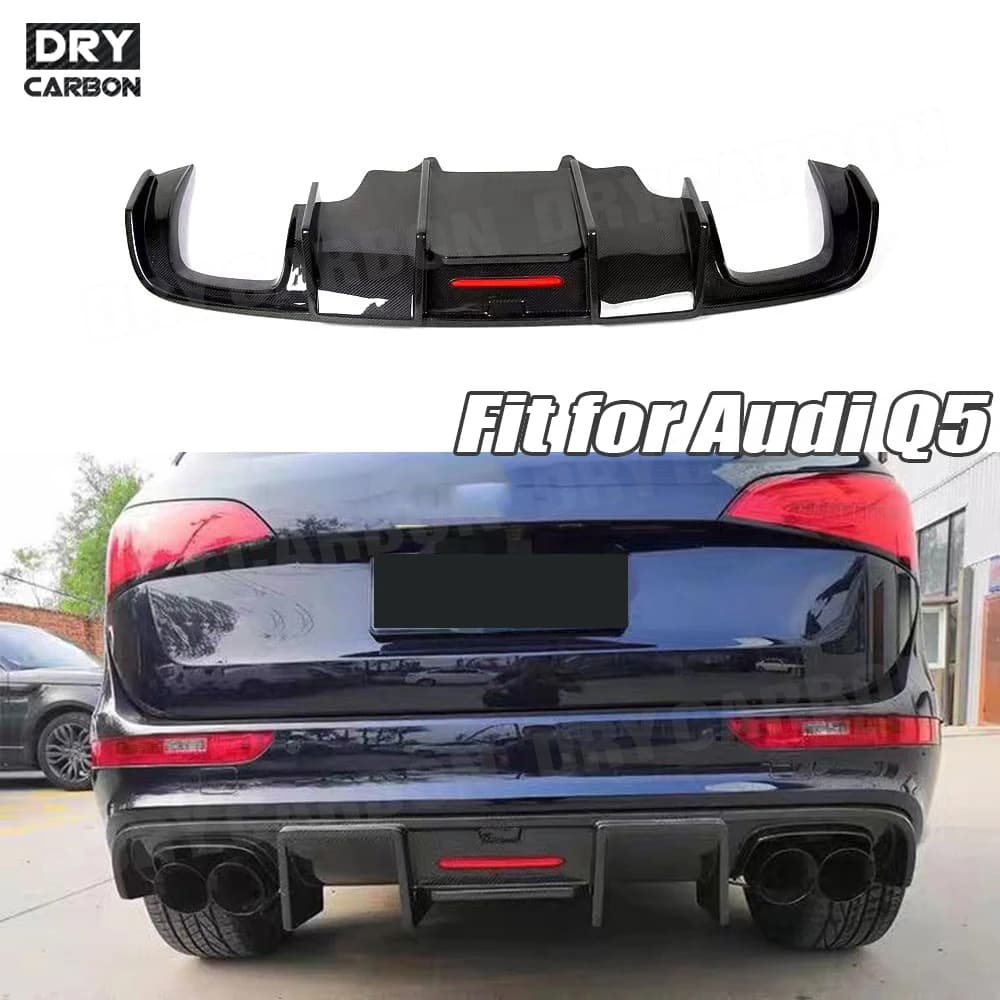 Carbon Fiber Car Rear Bumper Lip Accessories For Audi Q5 2012 2013 2014 2015 2016 2017 2018 Rear Diffuser Spoiler
