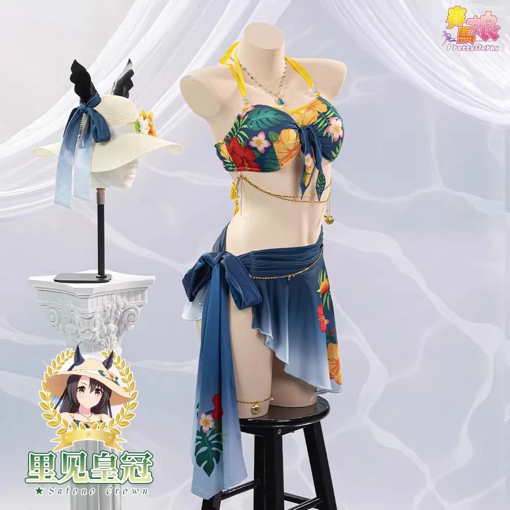 Uma Musume: Pretty Derby Satono Crown Costume Cosplay Swimsuit Full set Women's COSFun Uniform Accessories
