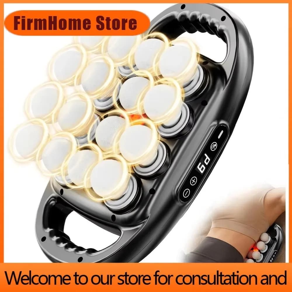 FirmHome Store16-Speed Deep Tissue Massage Gun For Back, Shoulders, Legs - 9 Attachments, 9 Intensities, Ideal For Muscle Recove