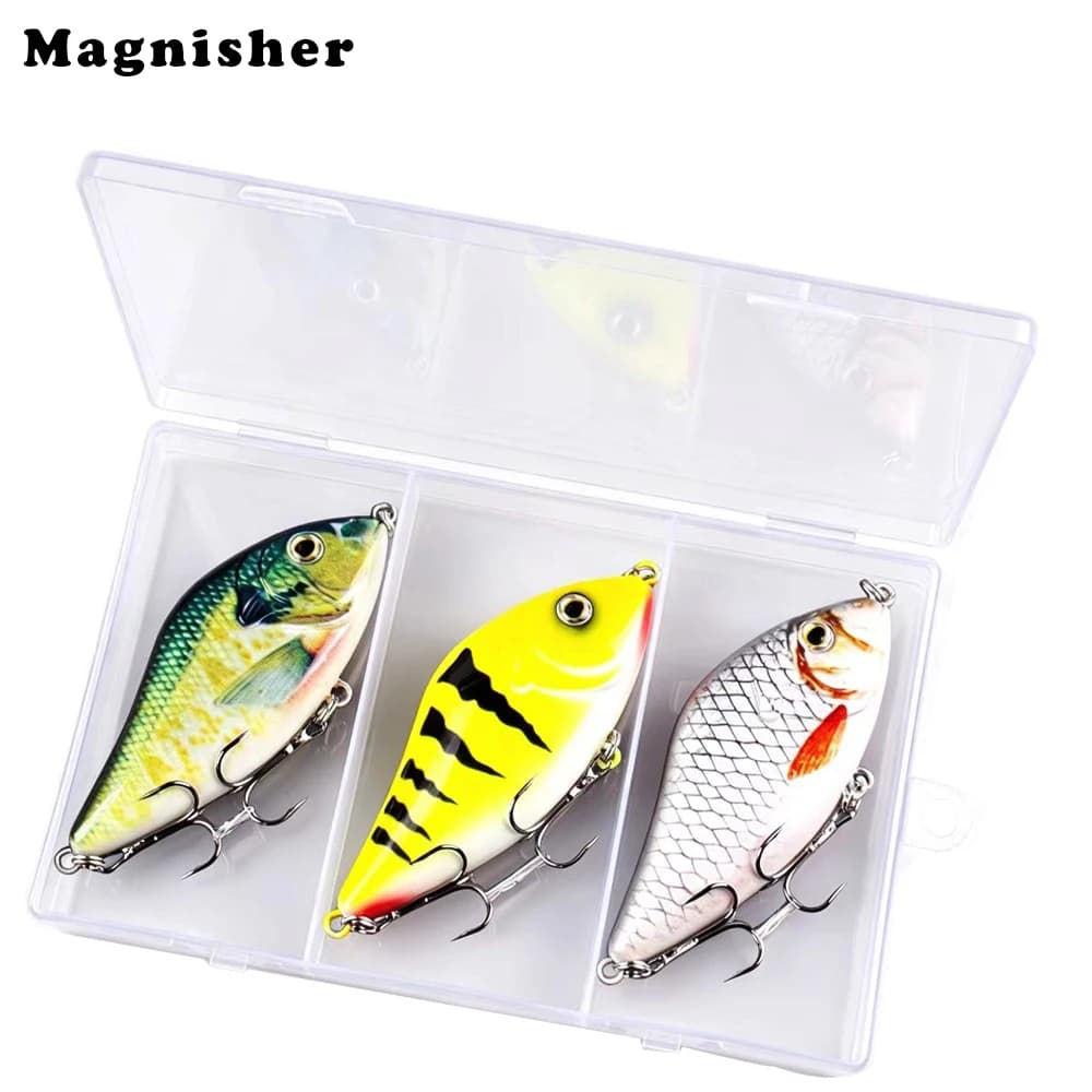 Magnisher 3PCS/BOX Jerkbait 10cm 45g Sinking Glide Baits for Pike Musky Fishing Lures Rattling Wobble Tackle