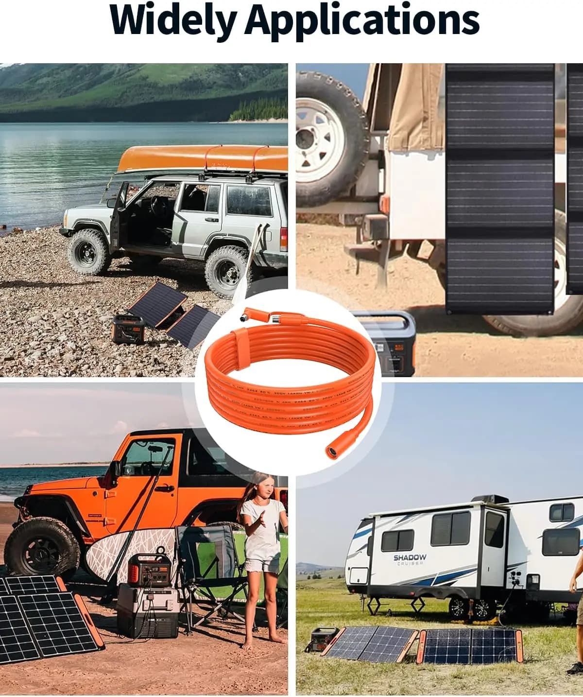 JMUYTOP 6M/20ft/236in DC8mm a DC 8020 7909 Cavo 4mm2 14AWG Per pannello solare Jackery GZ Yeti BLUETTI Anker centrale elettrica