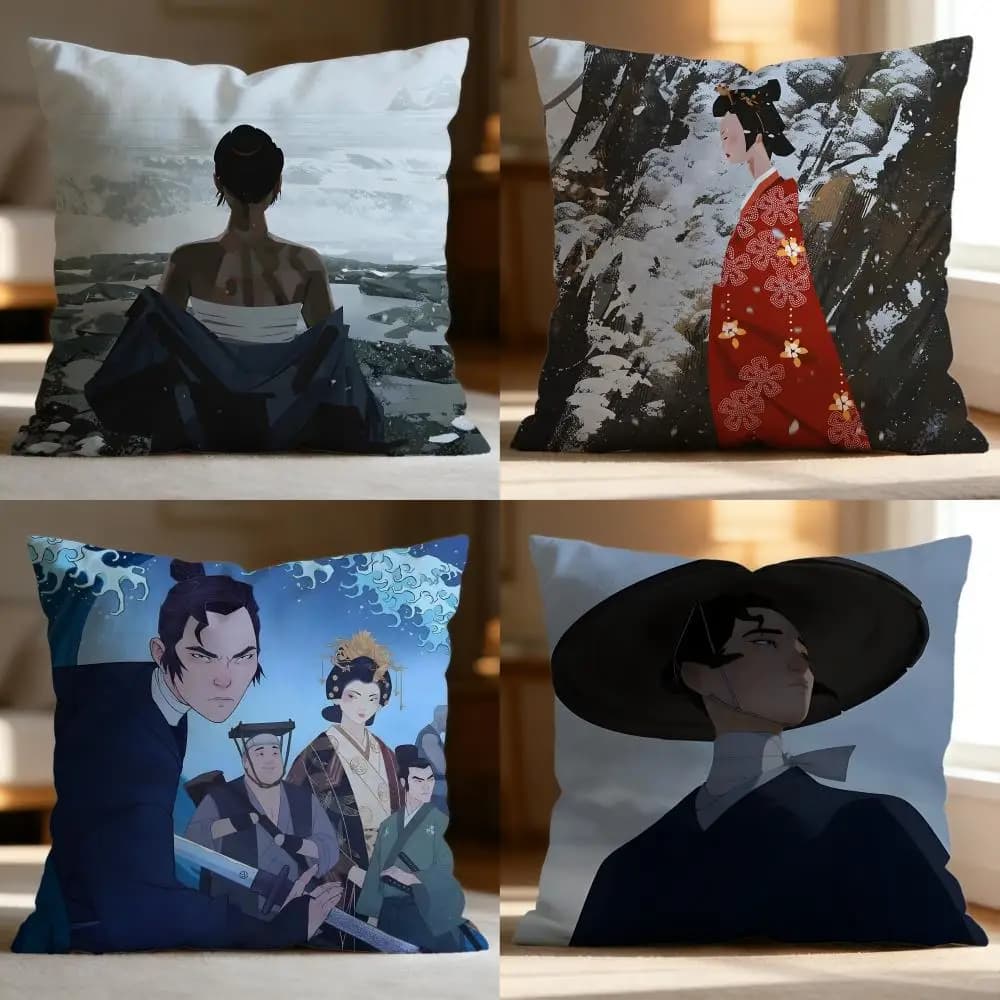 Fodera per cuscino Hot Blue Eye Samurai, morbida e lavabile, multiuso per divano, letto, viaggi e ufficio