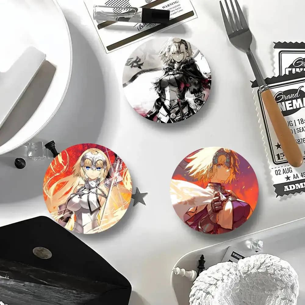Spille smaltate rotonde in stile cartone animato di Jeanne Alter dal gioco animato Fate Grand Order, per decorazione zaino e accessori