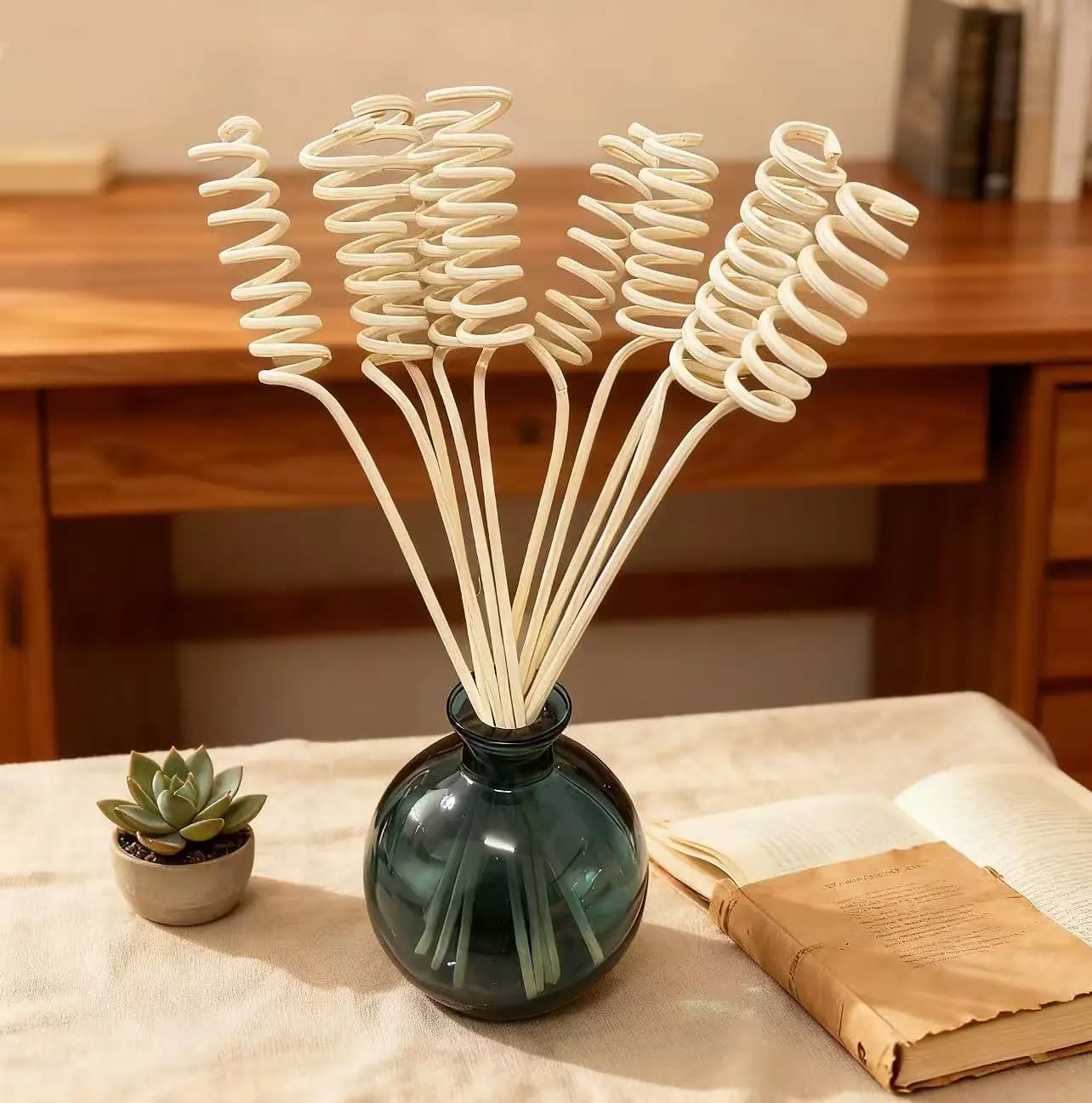 Bastoncini in rattan curvi per piante naturali Asta volatile per aromaterapia, Bottiglia per diffusore di canna Olio di profumo Accessori volatili Decorazioni per la casa