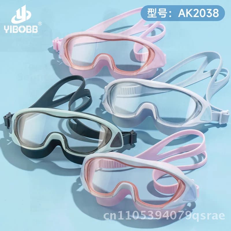 Swimwear with large frame for adults and adolescents High definition silicone swimming glasses waterproof for men and women