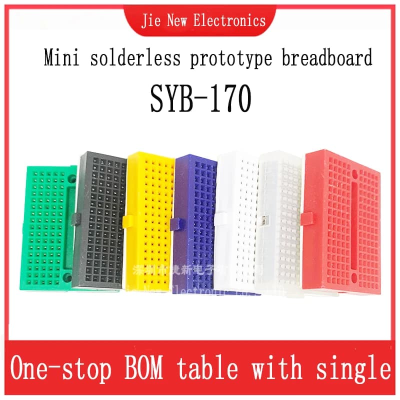 SYB-170 Mini Solderless Prototype Breadboard 170 Tie-points 35*47*8.5mm for arduino Diy Kit