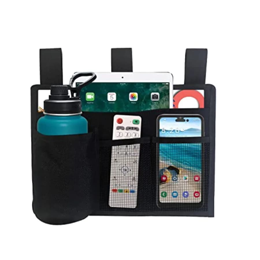Bedside Storage Caddy, Bunk Bed Storage Bag, Hanging Bedside Organizer for TV Remote Control, Phones, Tablets, Bedside Pocket f