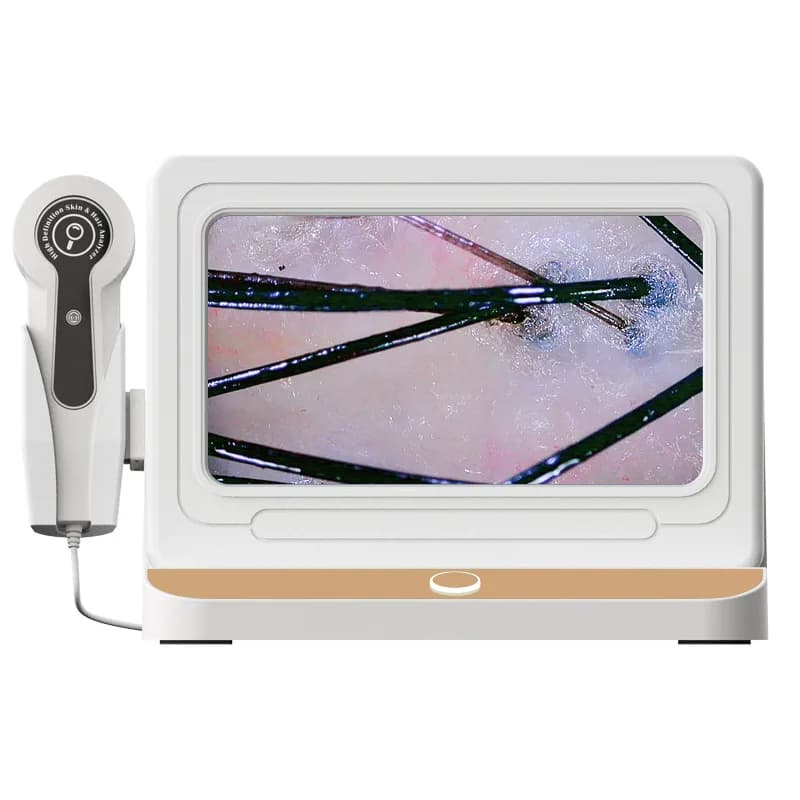 Schermo HD per rilevatore di cuoio capelluto con microscopio per follicolo cutaneo LCD dotato di lente 50X 200X adatto ai centri di saloni di bellezza