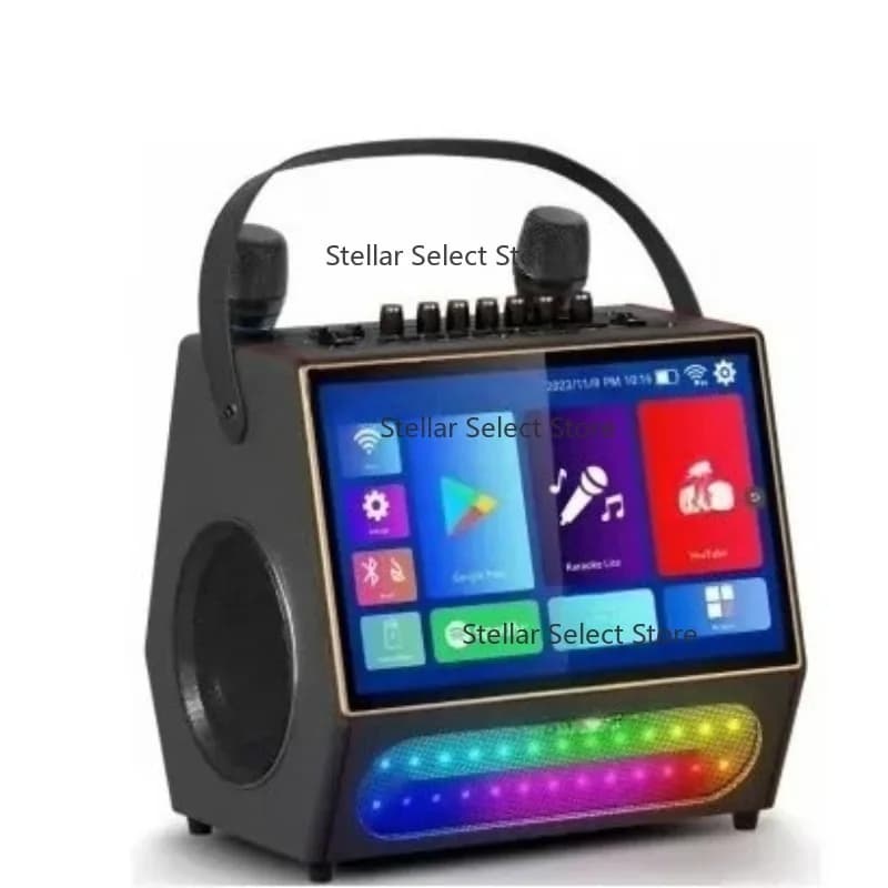 Altoparlante video con touch screen Batteria ricaricabile Mini macchina per karaoke da esterno Computer per uso esterno