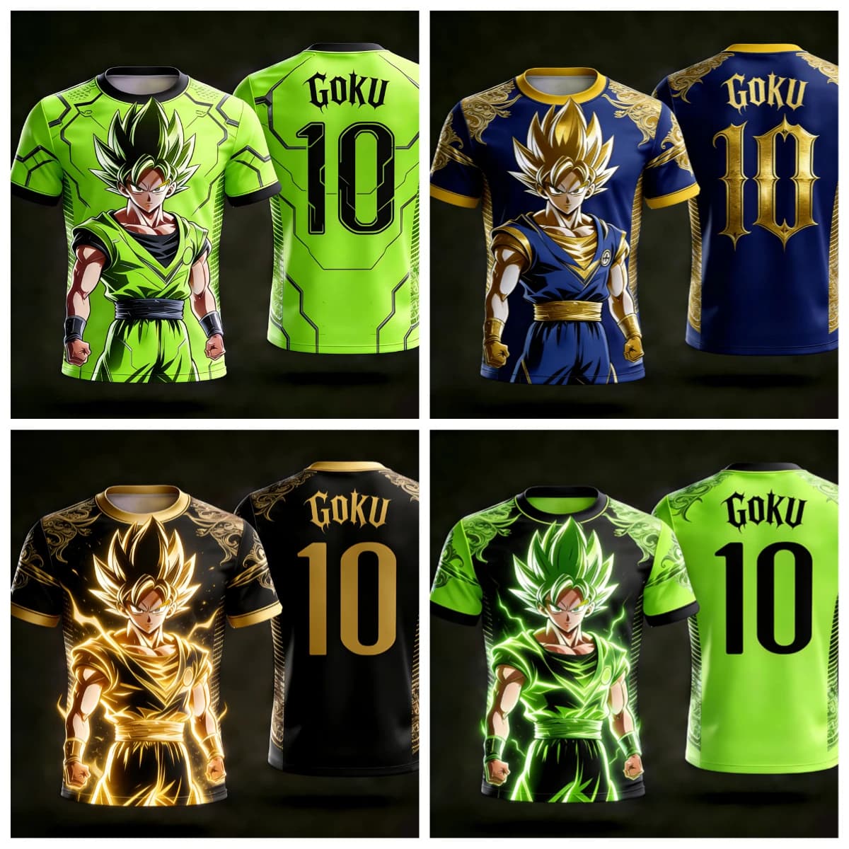 2026 Dragon Ball Official 3D Print Goku 10# Football Jersey Training Wear Parent-child S-6XL 90cm-160cm Trendy Tees
