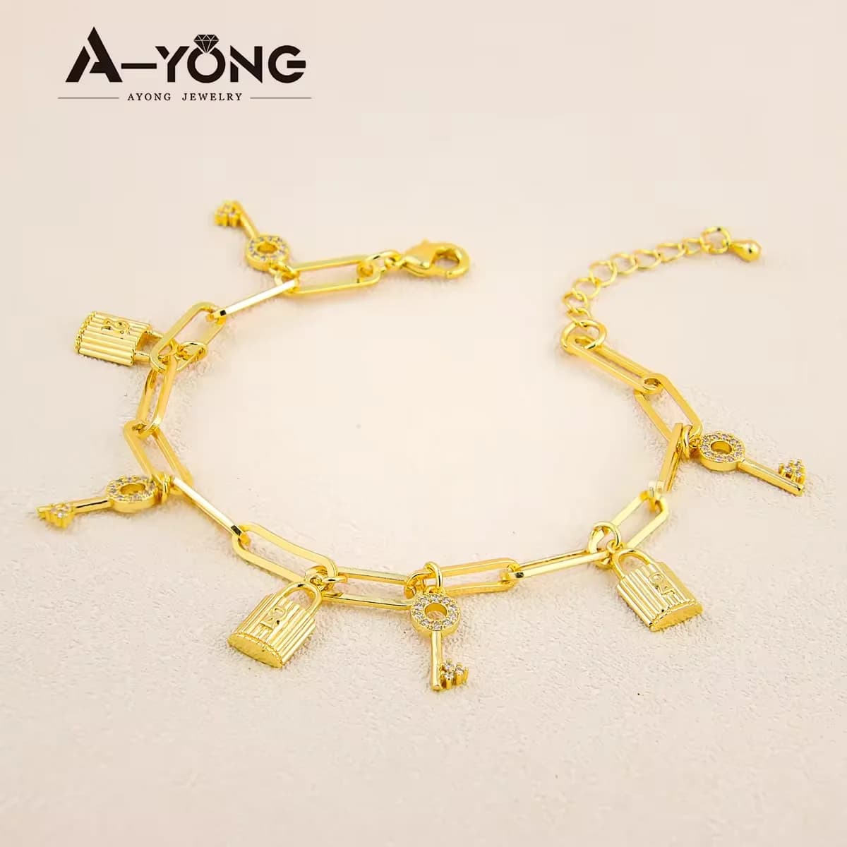 Bracciale moda Dubai 21k placcato oro arabo elegante catene a maglie a mano regali di gioielli per feste donna brasiliana italiana