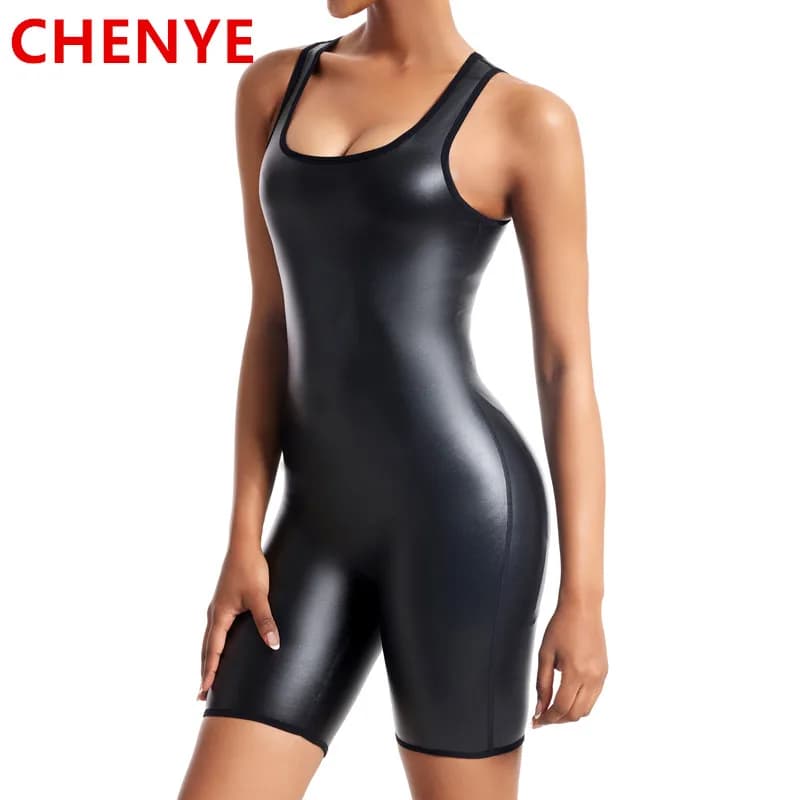 Shaper per il corpo da donna Scollo a U Top senza maniche Pantaloni Tuta Tuta Trimmer in vita Corsetti Leggings Canotte Shapewear Body