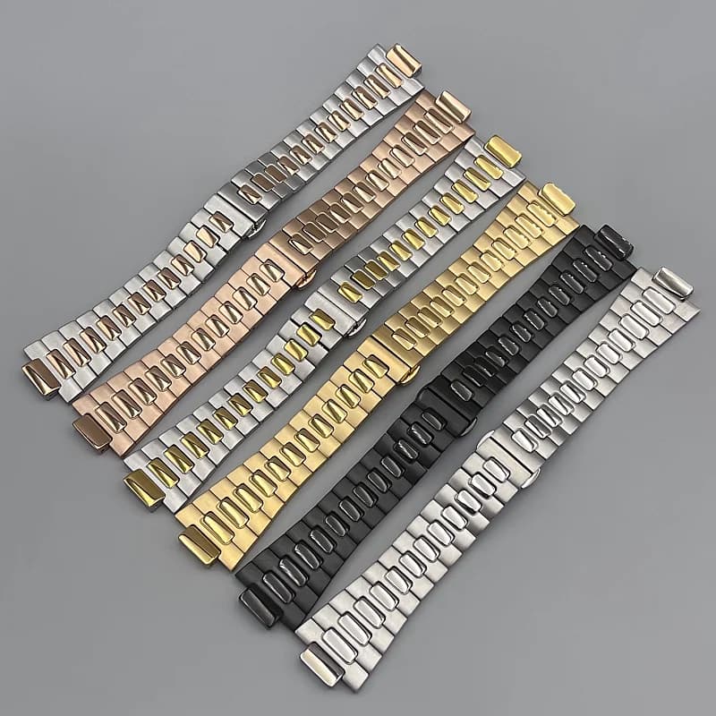 Bracciale con cinturino per orologio in acciaio inossidabile 25 * 13mm in metallo con chiusura pieghevole per cinturino Patek Philippe Nautilus serie 5711 5726