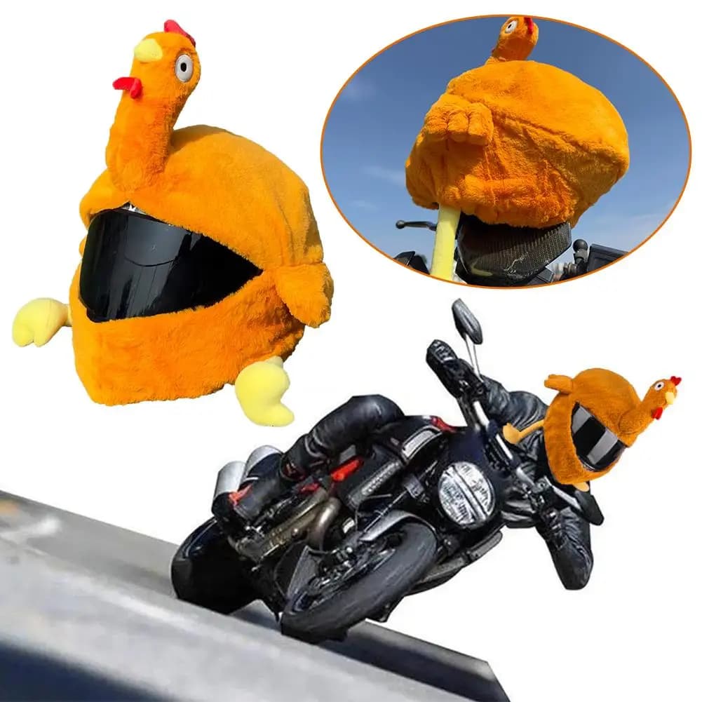 Copertura completa per casco moto Cartone animato peluche Turchia Decorazione per casco Divertente copertura natalizia Casco Accessori per copertura moto He N0K9