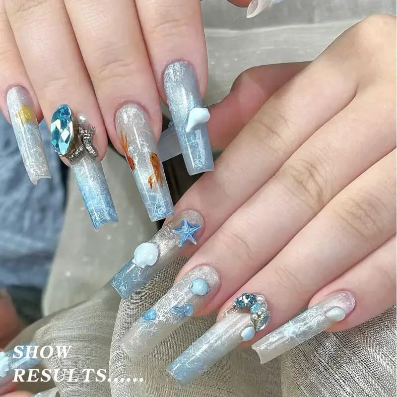 Smalto Semipermanente Effetto Onde Oceaniche a Fioritura Rapida, Smalto a Bolle per Nail Art Fai-da-Te