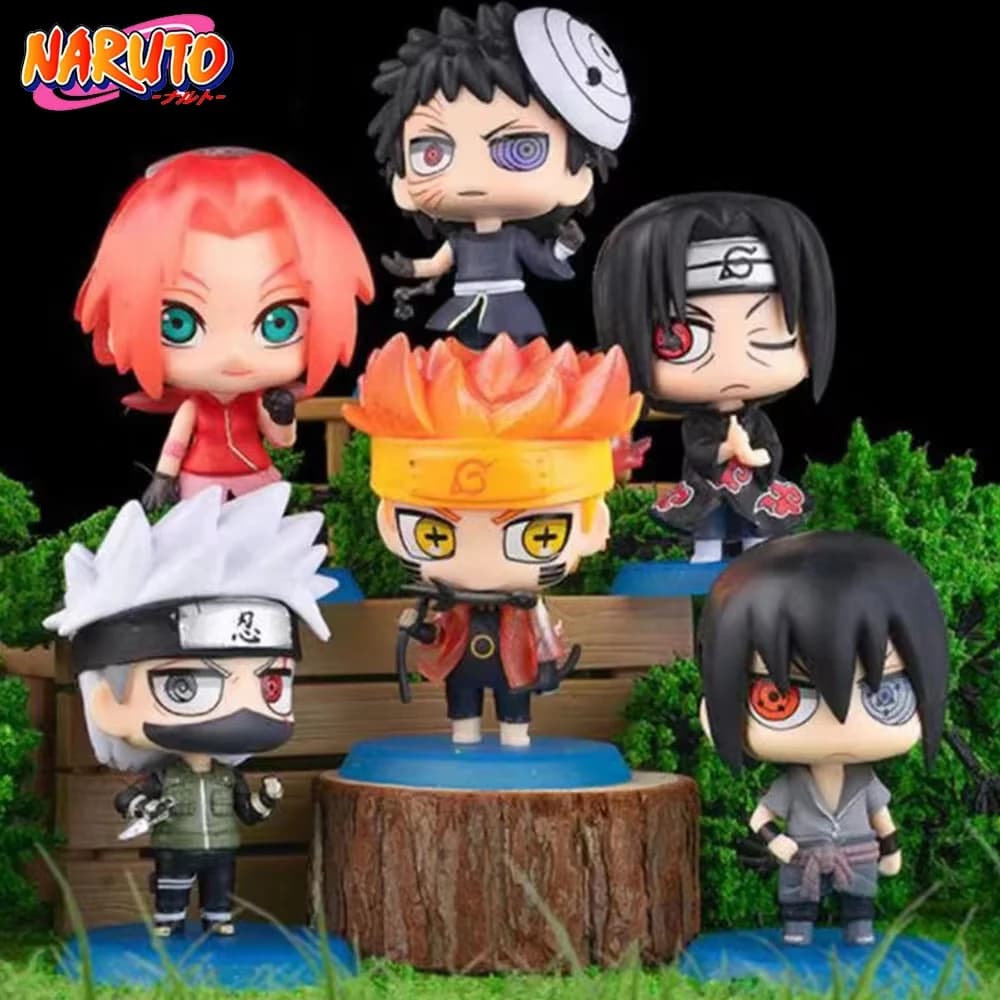 Set di 6 Action Figure Naruto Shippuden, Personaggi Anime Hinata, Sasuke, Itachi, Kakashi, Obito, Versione Q, Giocattoli in PVC, Regalo per Bambini