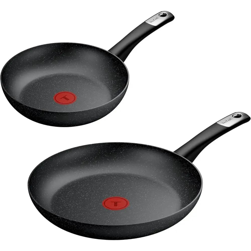 Set di Padelle Antiaderenti per Induzione, 24/28 cm, Manici Misti, con Termosensore, Adatte a Tutti i Piani Cottura