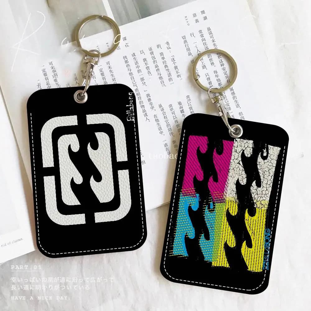 Porta tessere personalizzato B-Billabong adatto per carte bancarie, carte della metropolitana, carte degli autobus, porta badge, portachiavi