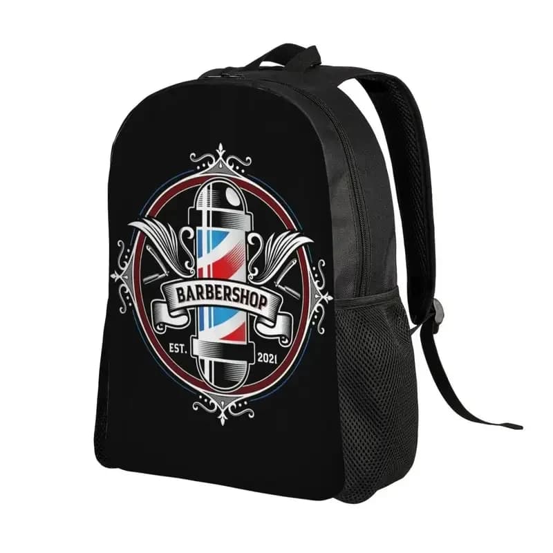 2026 Retro Barbershop Backpacks For Men Women Water Resistant College School Barber Shop Bag Printing BGEAH