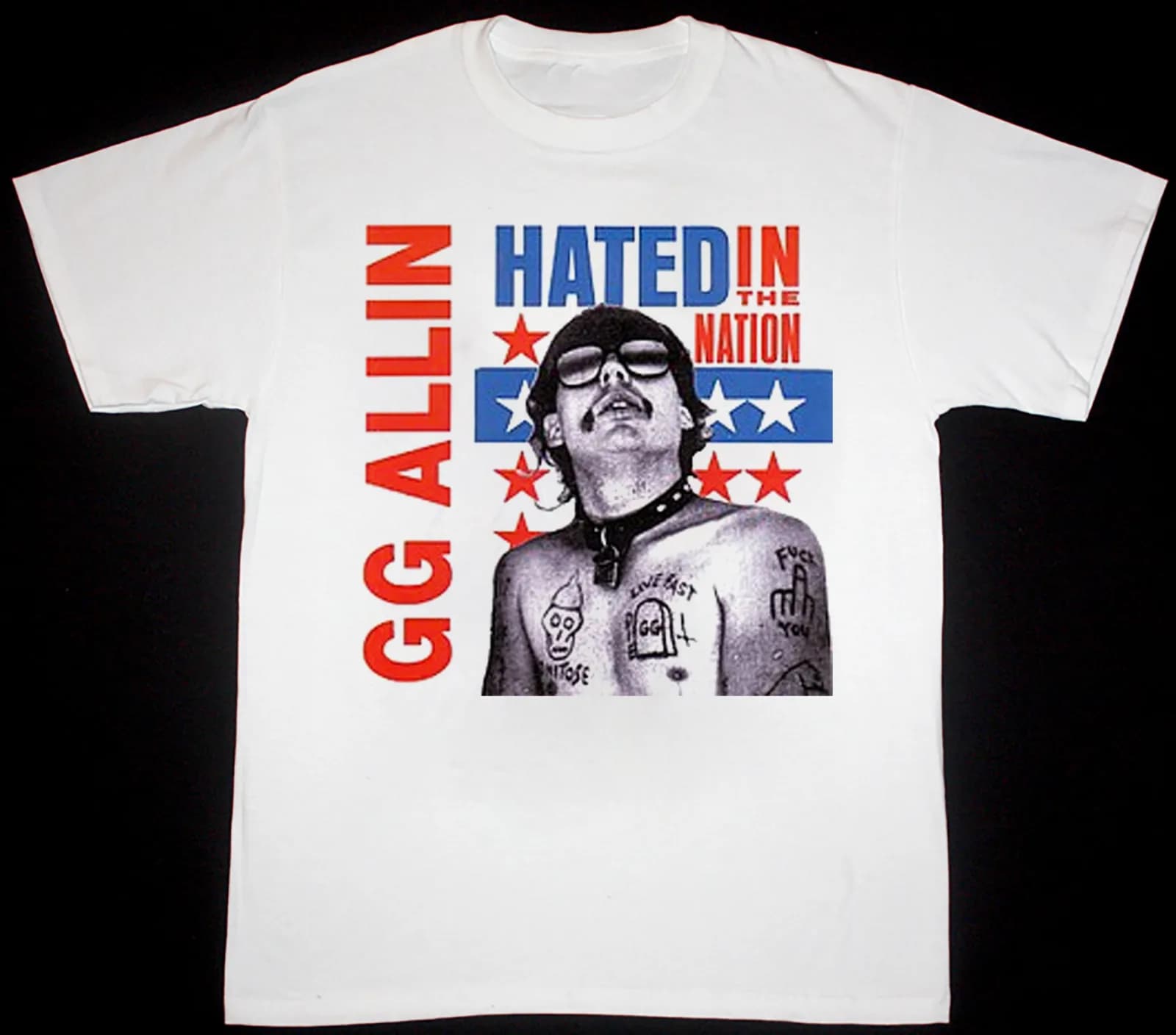 GG Allin detestato nella nazione T Shirt cotone bianco da S a 5XL BE1026