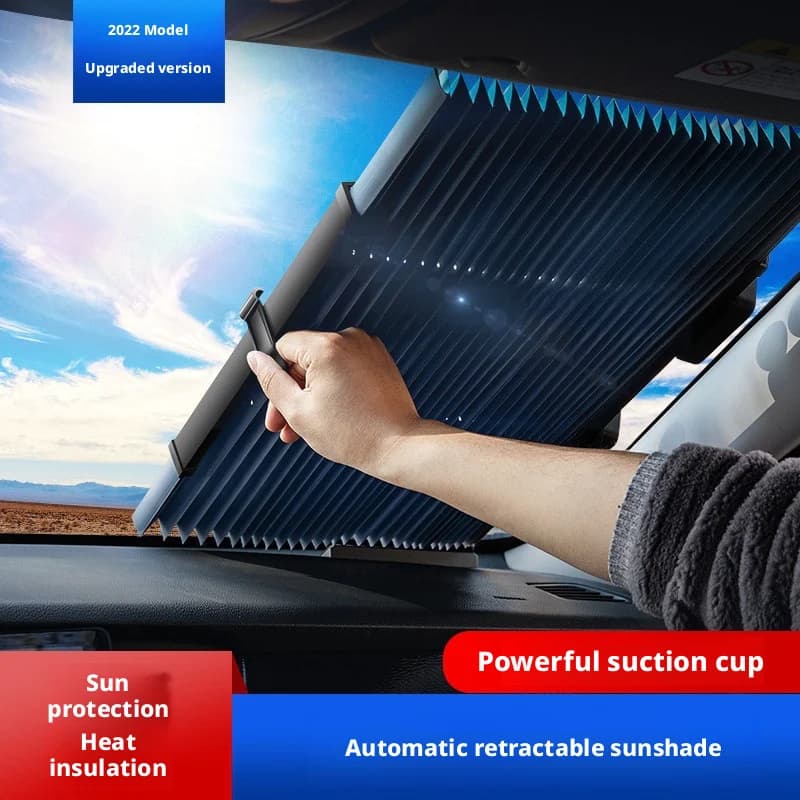 Parasole Retrattile per Auto con Ventose, Protezione Solare Pieghevole per Finestrini Anteriori e Posteriori, Protezione UV Estiva