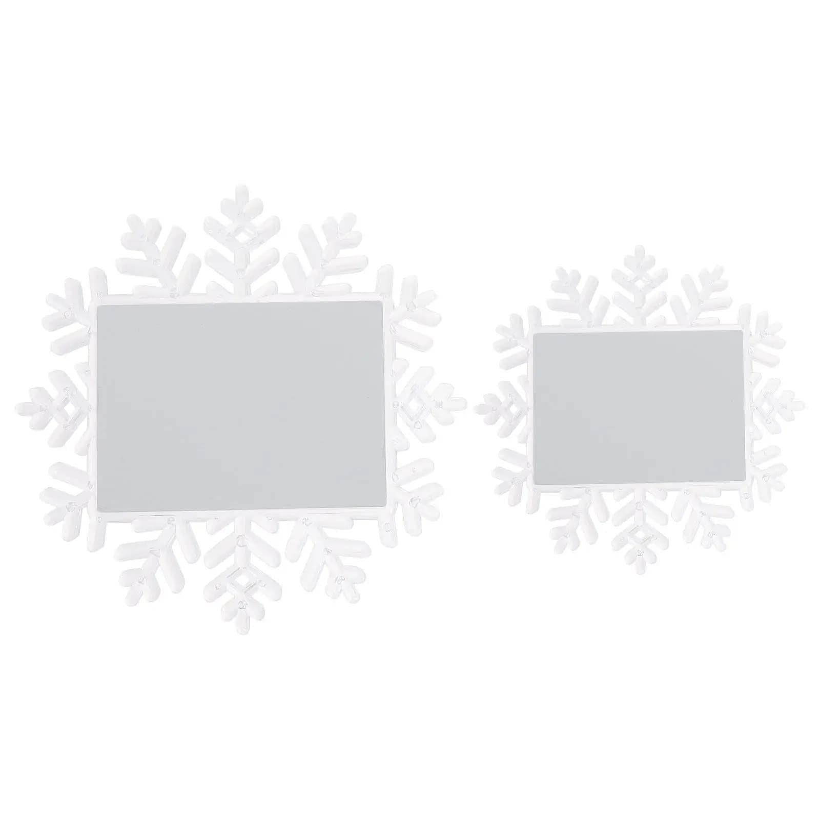 2 Pezzi Cornice Portafoto a Fiocco di Neve Natalizia, Ornamento Decorativo da Appendere, Cornice per Foto Fai-da-Te, Decorazione per Albero di Natale